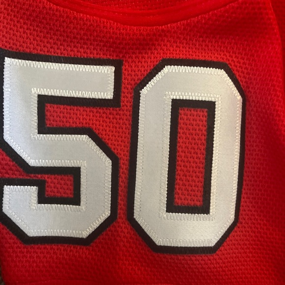 REEBOK COREY CRAWFORD CHICAGO BLACKHAWKS HOME RED #50 YOUTH L/XL - Picture 4 of 11